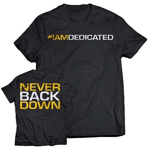 T-Shirt Never Back Down Maat M