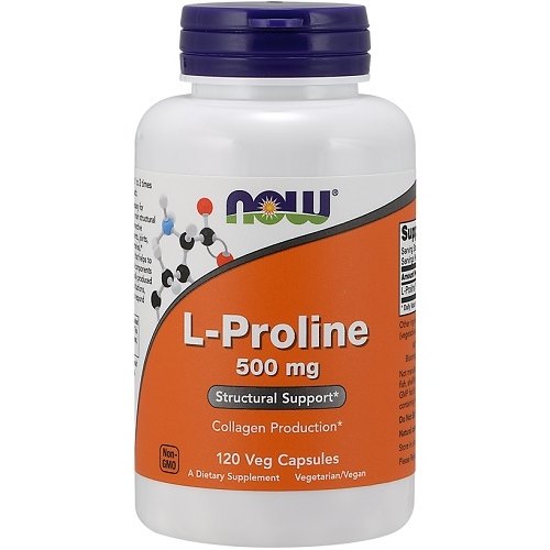 L-Proline 500mg Now Foods 120v-caps